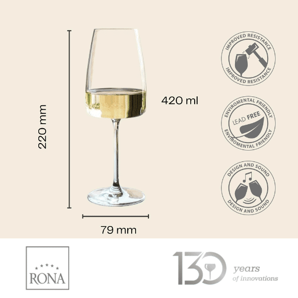 Чаша за вино Rona Lord 7023 420ml, 6 броя 4 Чаши за Вино